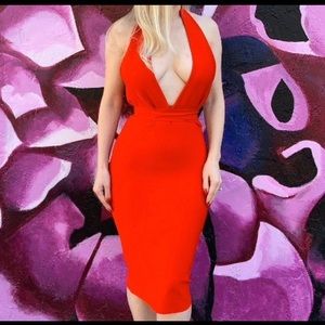 NWT bodycon dress in red. S and M available only.